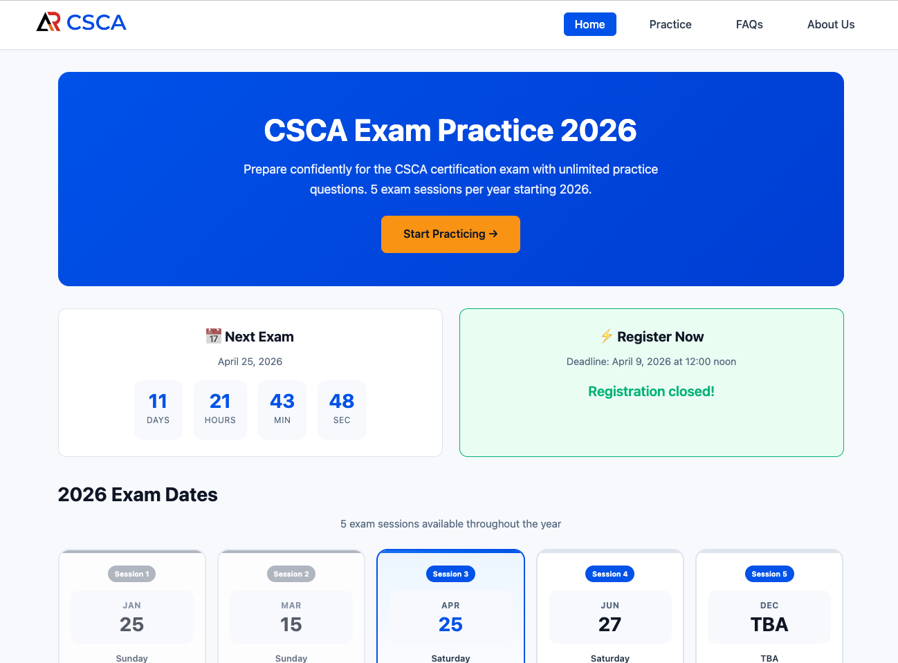 CSCA Exam Practice